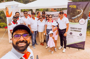 Team outing with families at a travel event